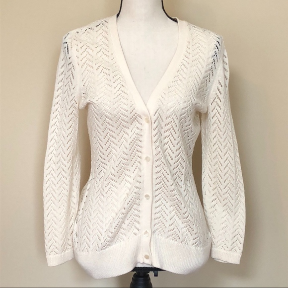 LOFT Sweaters - Ann Taylor LOFT Cream Button Down Sweater Size M